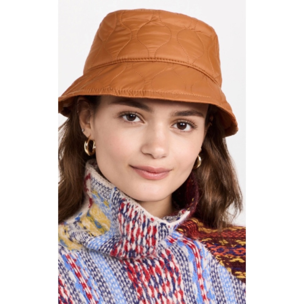 🆕 Madewell Brown Quilted Nylon Bucket Hat S M Small Medium NWT New! - Picture 2 of 3